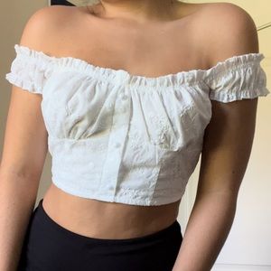 White Milkmaid Crop-Top